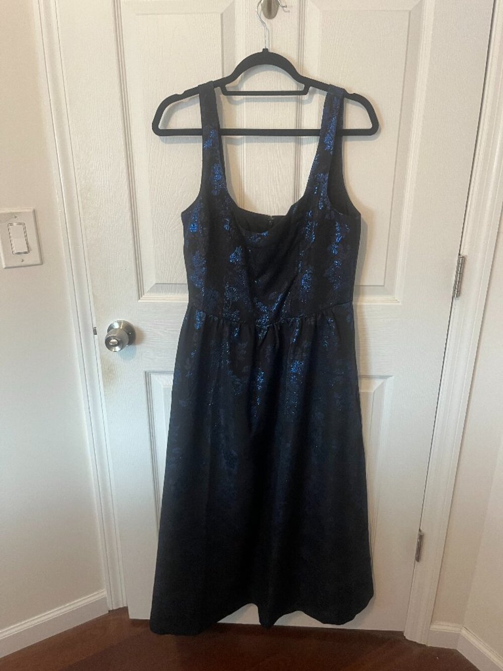 Full length Wedding Guest Dress -Black and Blue